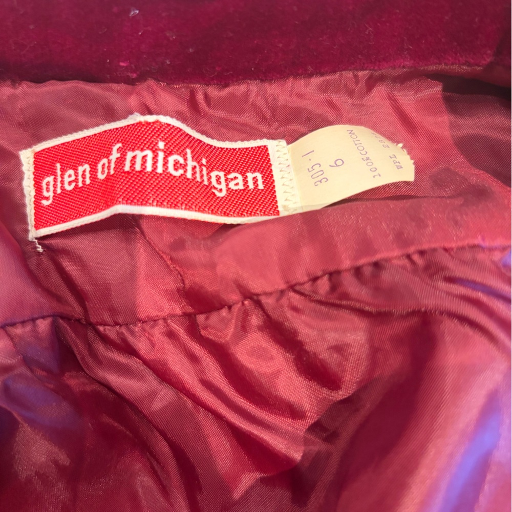 Vintage 70s Glenn of Michigan Burgundy Velvet Skirt Set XS S  ILGWU Maxi Set - Picture 3 of 5